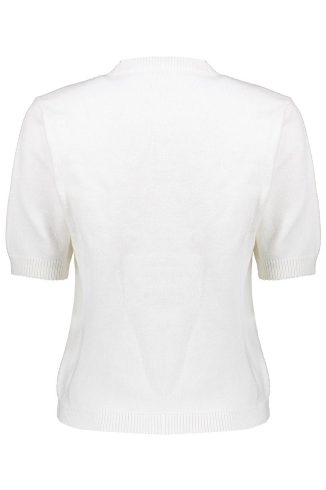 PULLOVER MET KORTE MOUWEN EN PARELS 54508 10 Off-white
